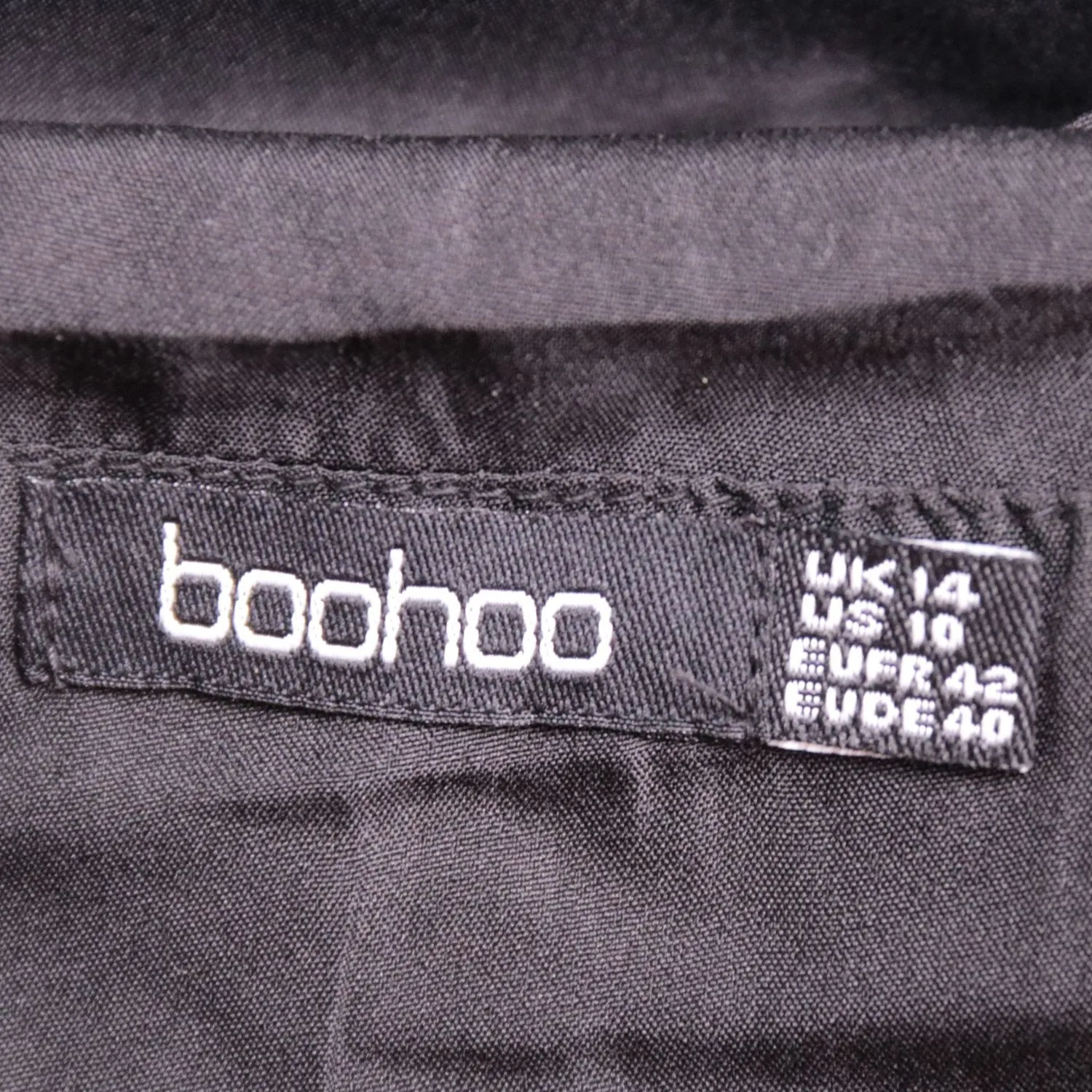 Чёрный топ Boohoo с оборками и бантами, размер 48 (L)