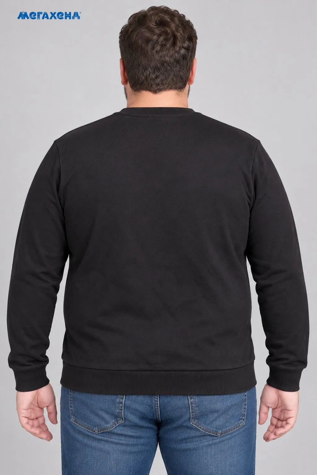 Чёрный свитшот BOSS с рельефным логотипом, размер 54 (XL)