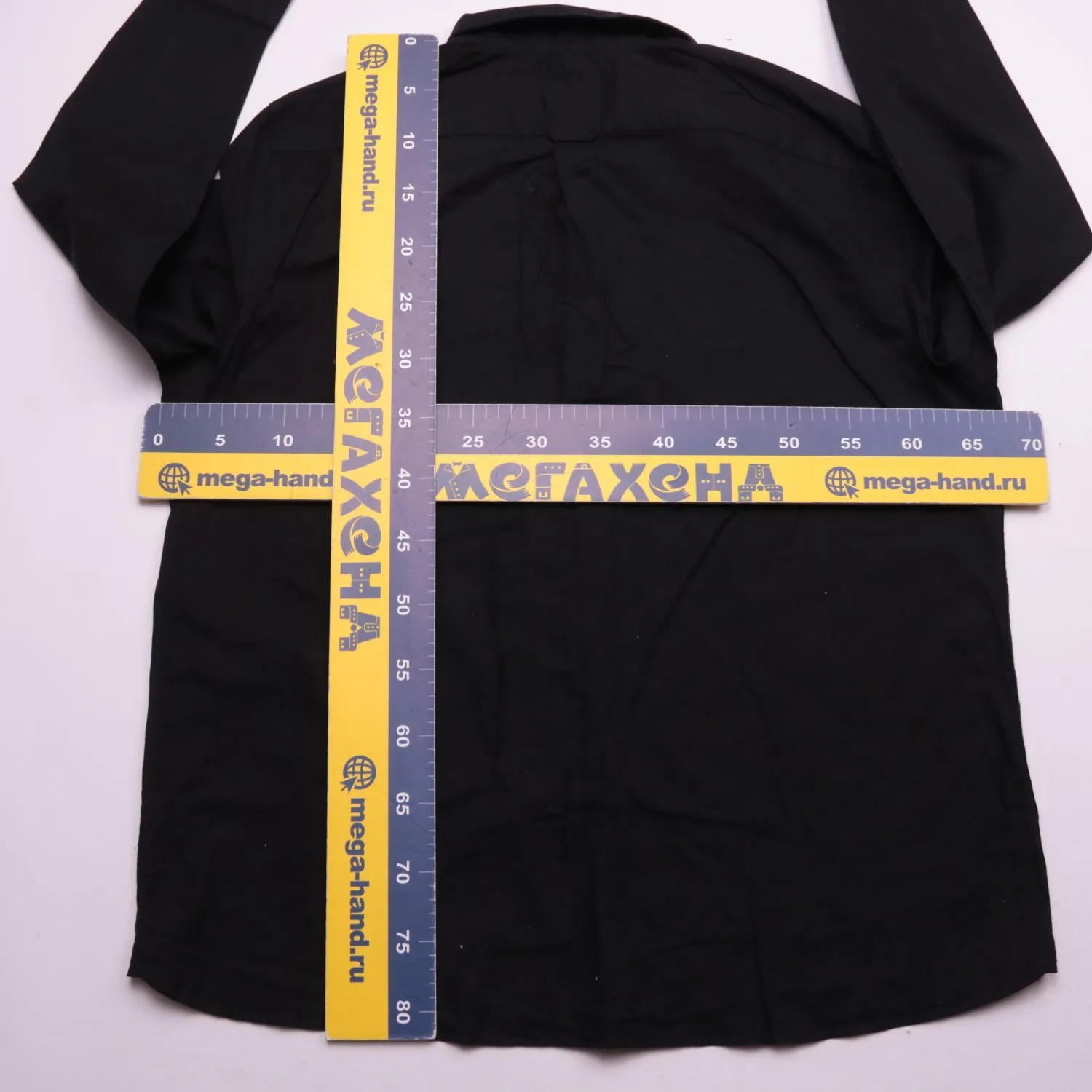 Чёрная рубашка M&S прямого кроя, размер 60 (3XL)