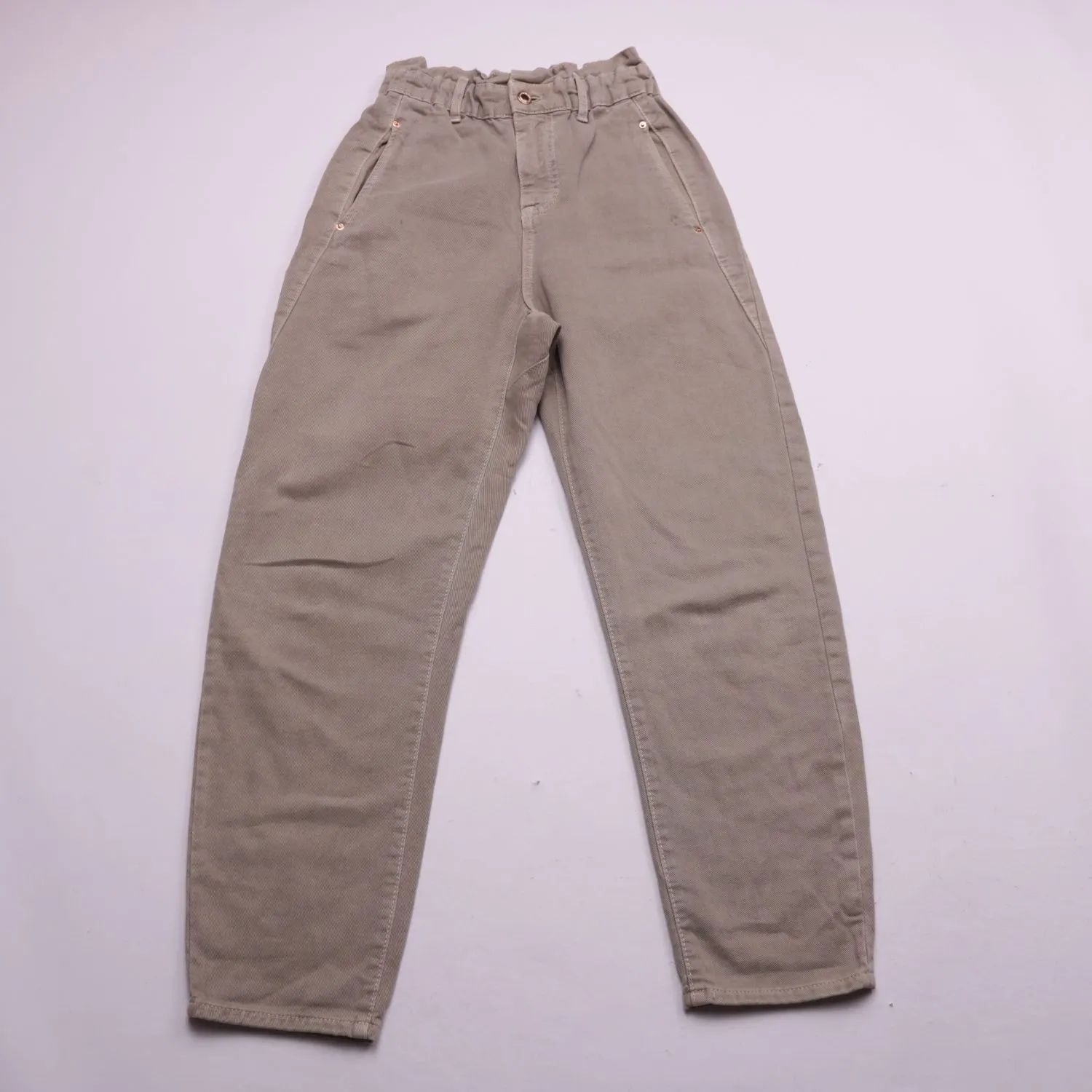 Бежевые брюки ZARA прямого кроя, размер 40 (XS)