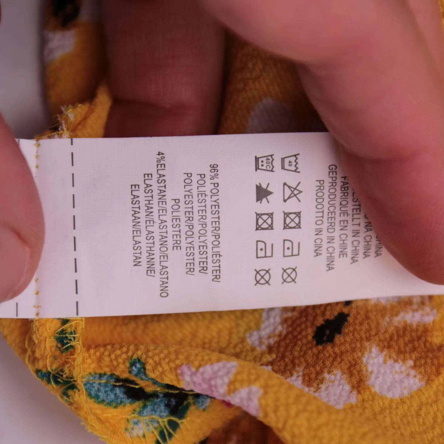 Жёлтая блузка Primark с цветочным принтом, размер 44 (S/M)