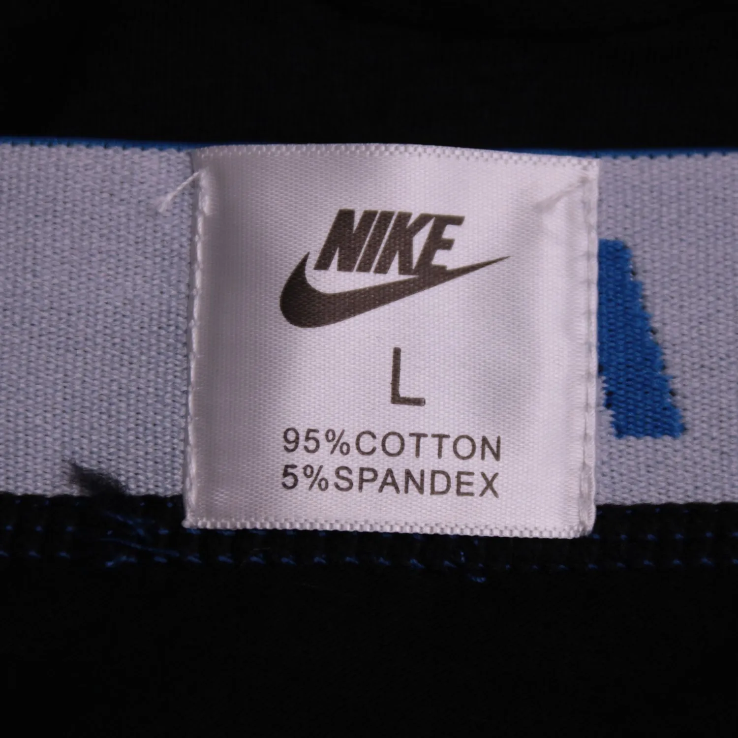 Чёрные трусы-боксеры Nike с синим поясом, размер 50 (L)