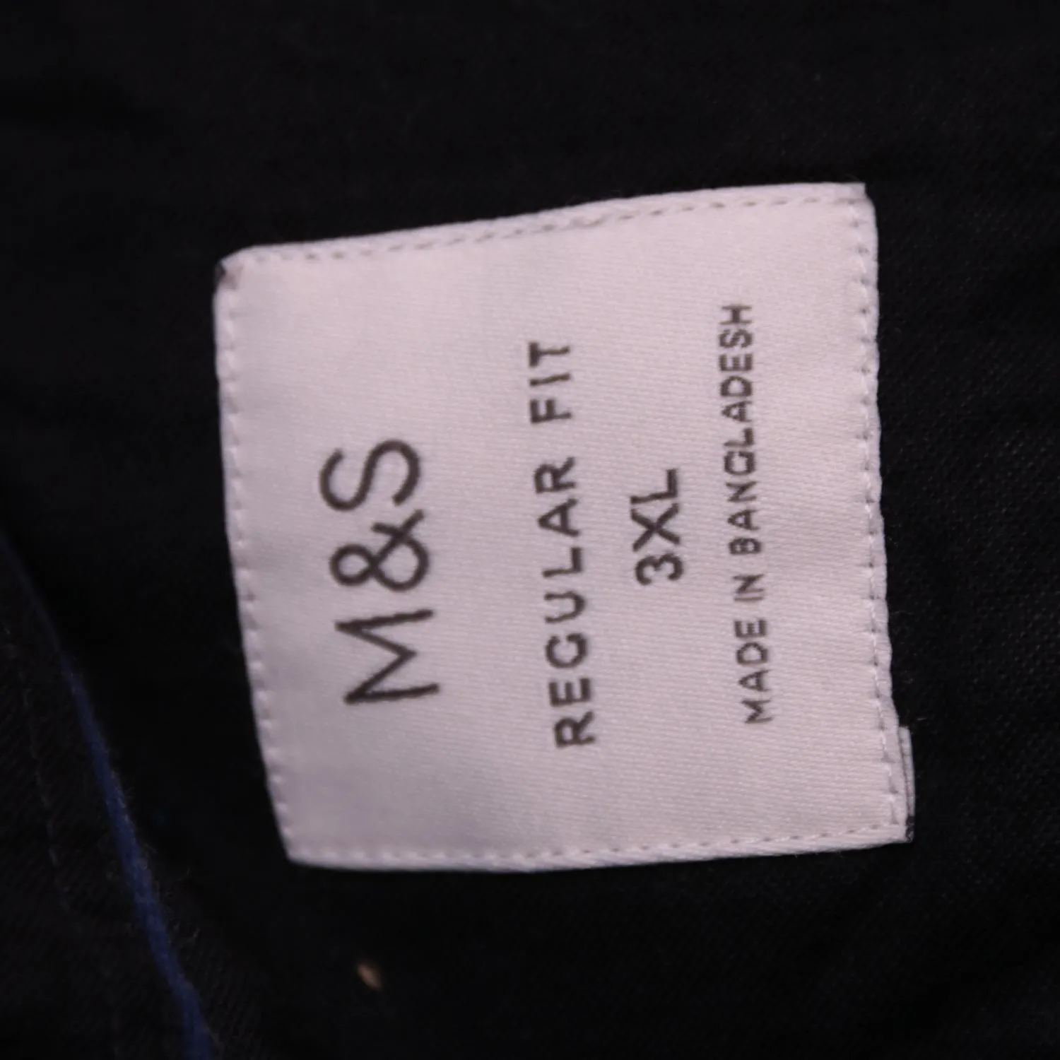 Чёрная рубашка M&S прямого кроя, размер 60 (3XL)
