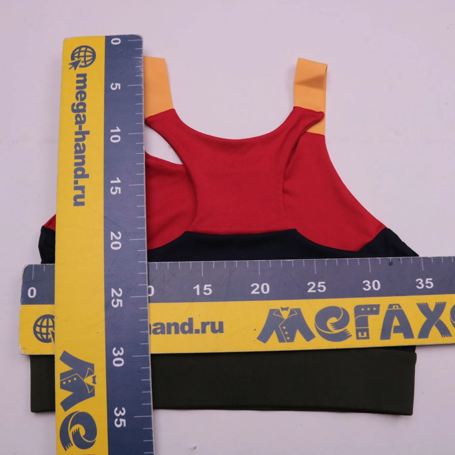 Красный спортивный топ HIIT с контрастными вставками, размер 46 (M)