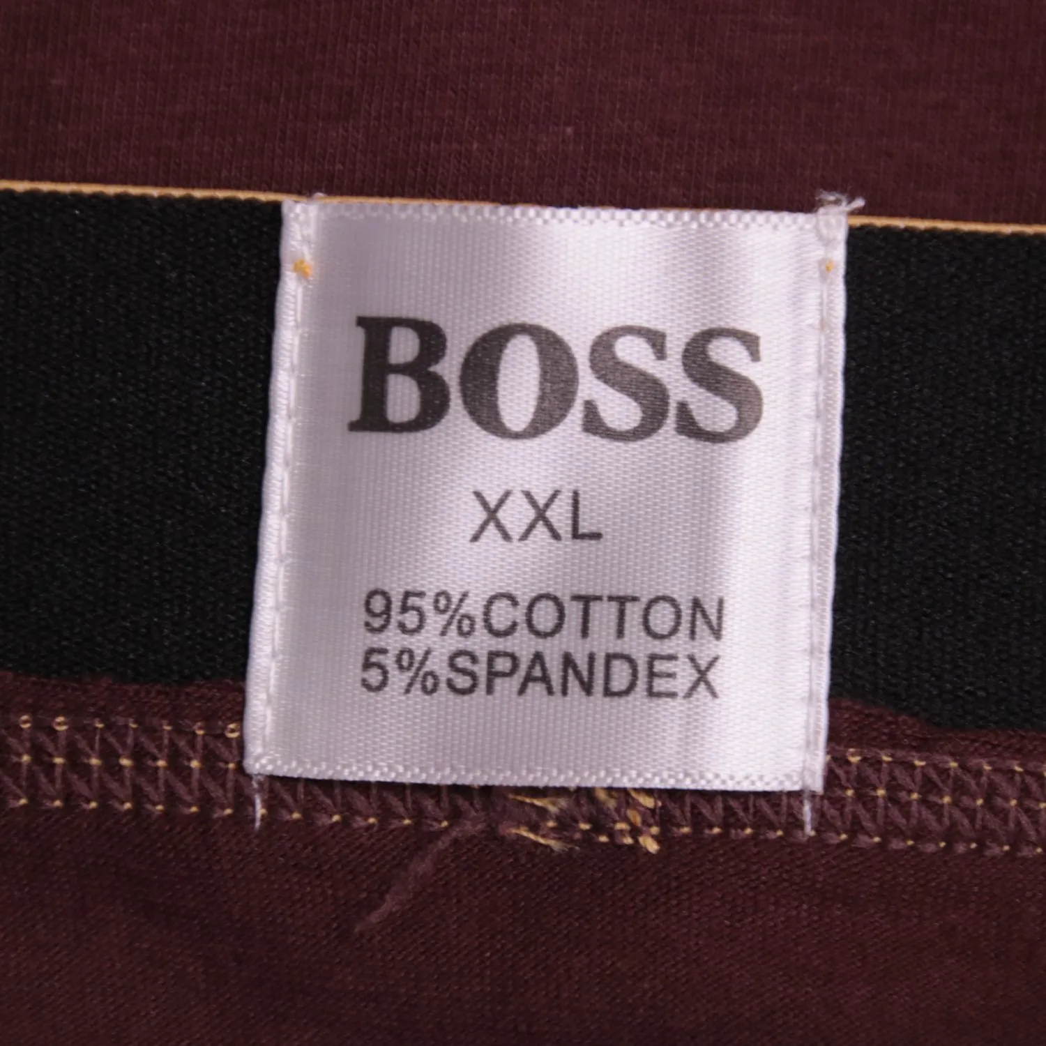 Бордовые трусы-боксеры BOSS с широкой резинкой, размер 56 (XXL)