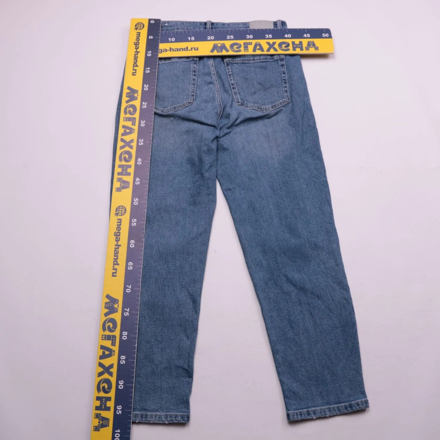 Синие прямые джинсы Pull&Bear из денима, размер 48 (L)