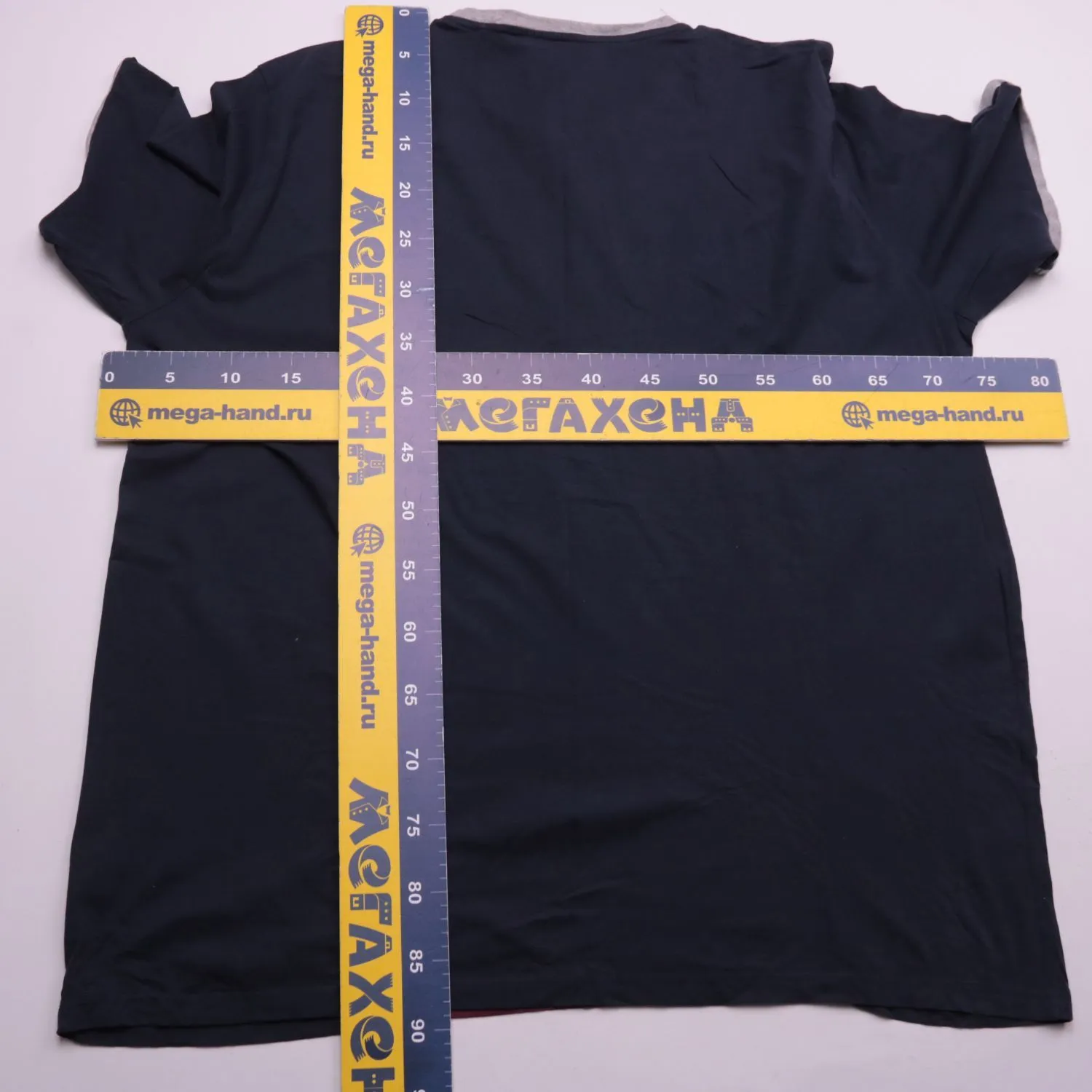 Мужская футболка bigdude с контрастной вставкой, размер 64 (5XL)