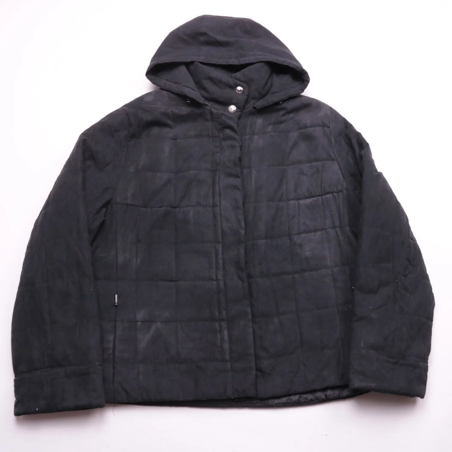 Чёрная зимняя куртка с капюшоном, размер 56 (3XL)