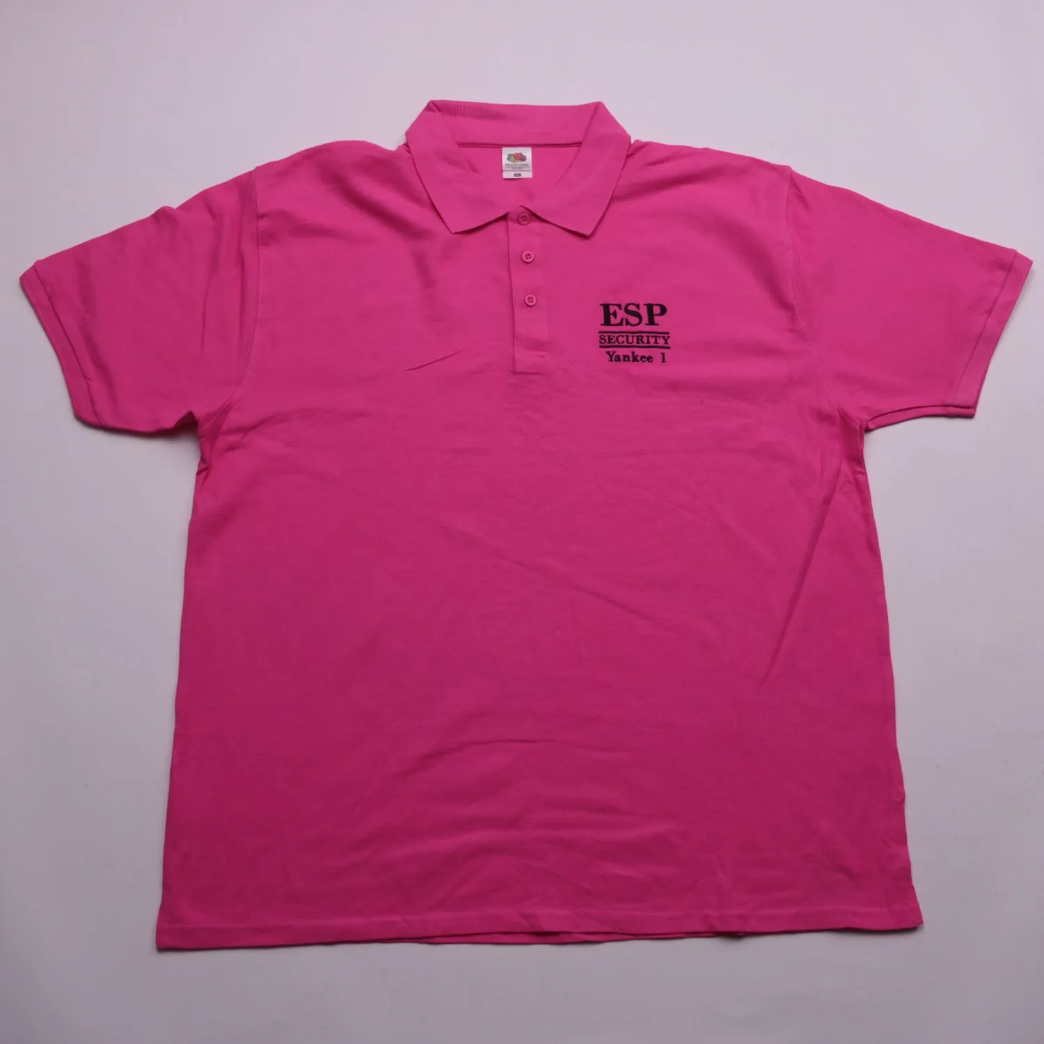 Розовое поло Fruit of the Loom с вышивкой, размер 60 (3XL)