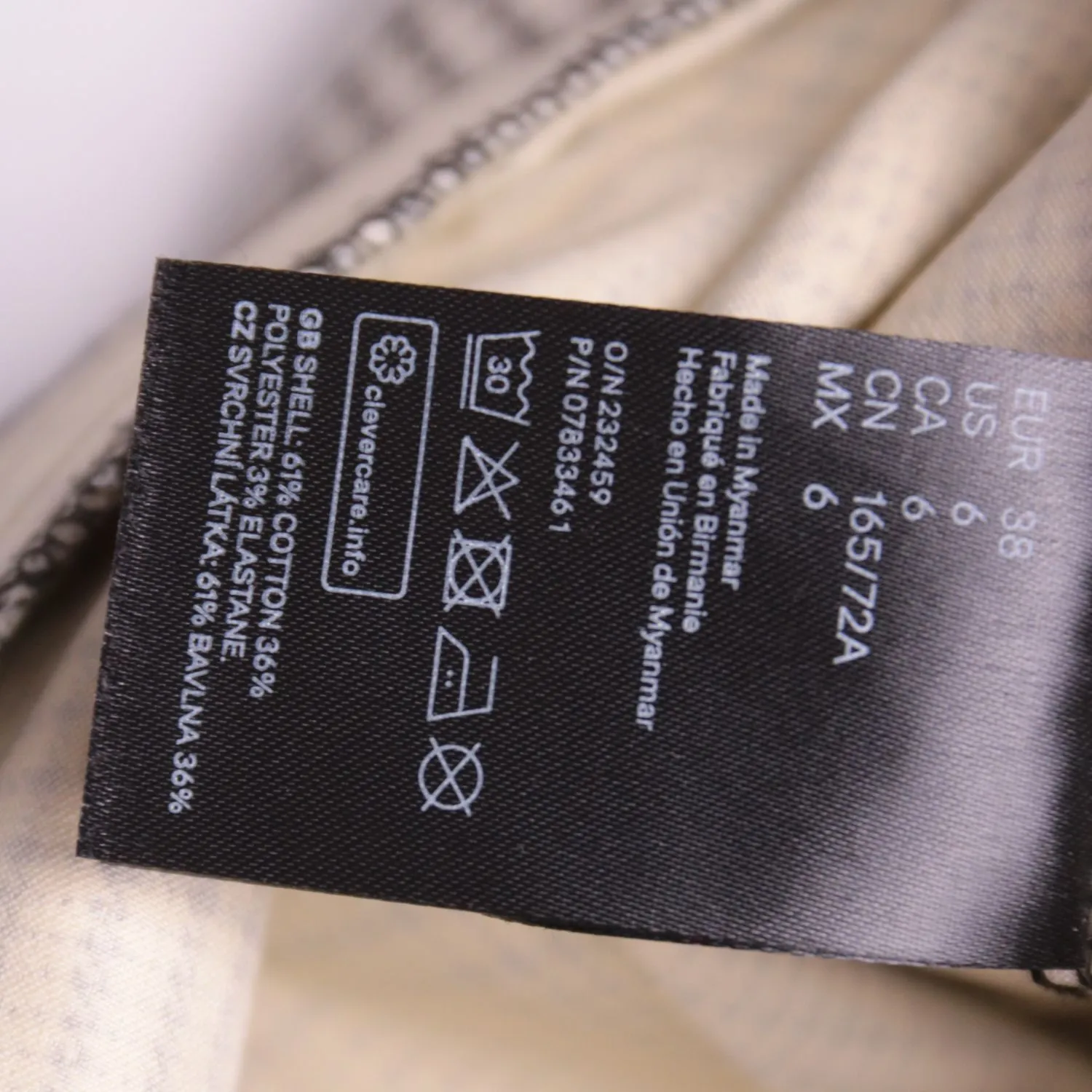 Женские серые брюки H&M в клетку, размер 42 (S)