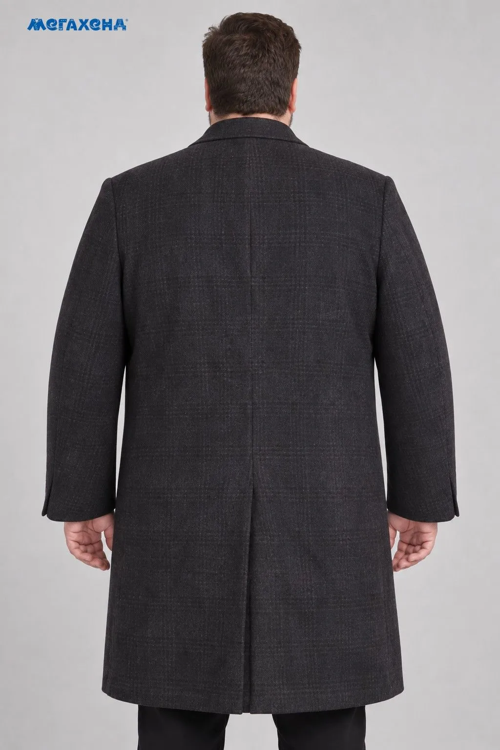Тёмно-серое пальто Van Gils в клетку, размер 52 (L/XL)