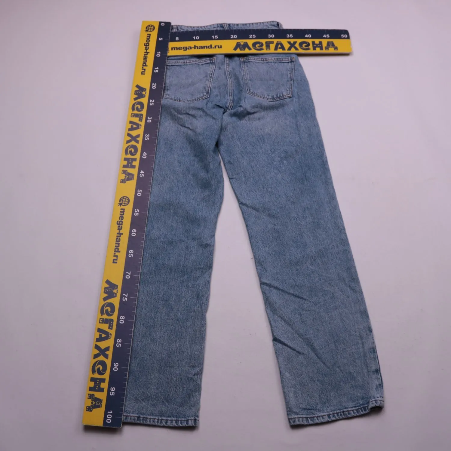 Голубые широкие джинсы Denim Co. из денима, размер 40 (XS)