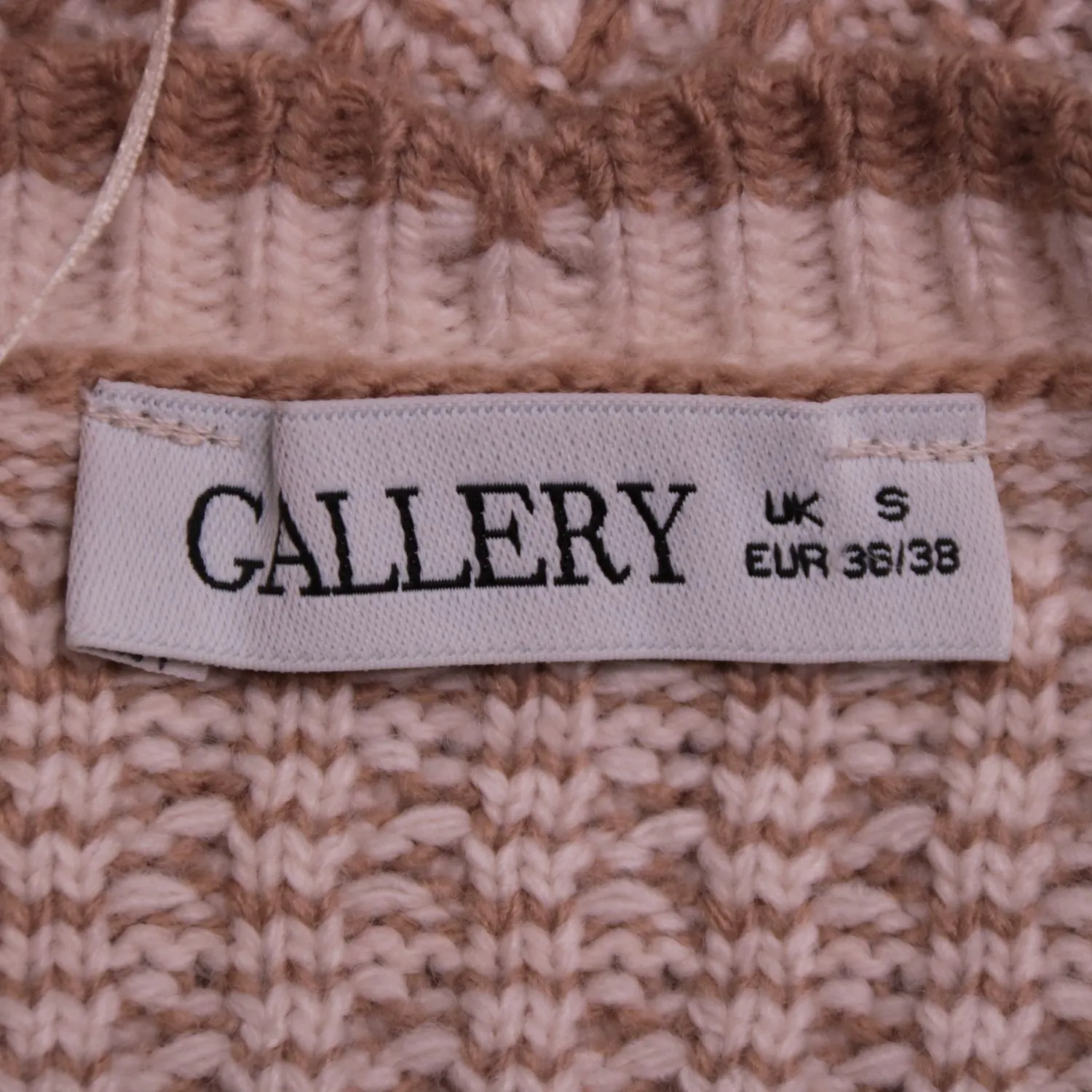 Бежевый кардиган Gallery фактурной вязки, размер 42 (S)