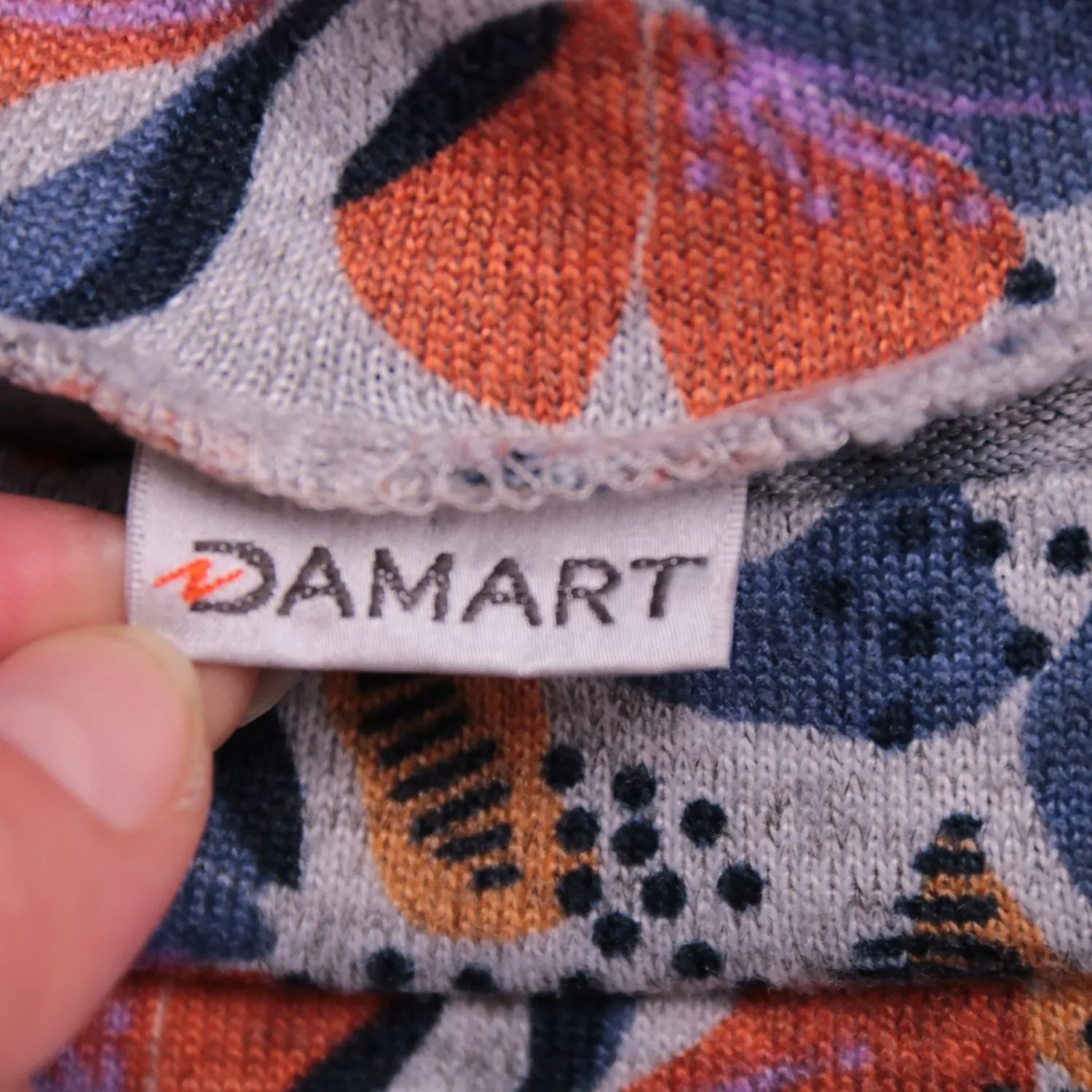 Разноцветный джемпер Damart с растительным принтом, размер 48 (L)