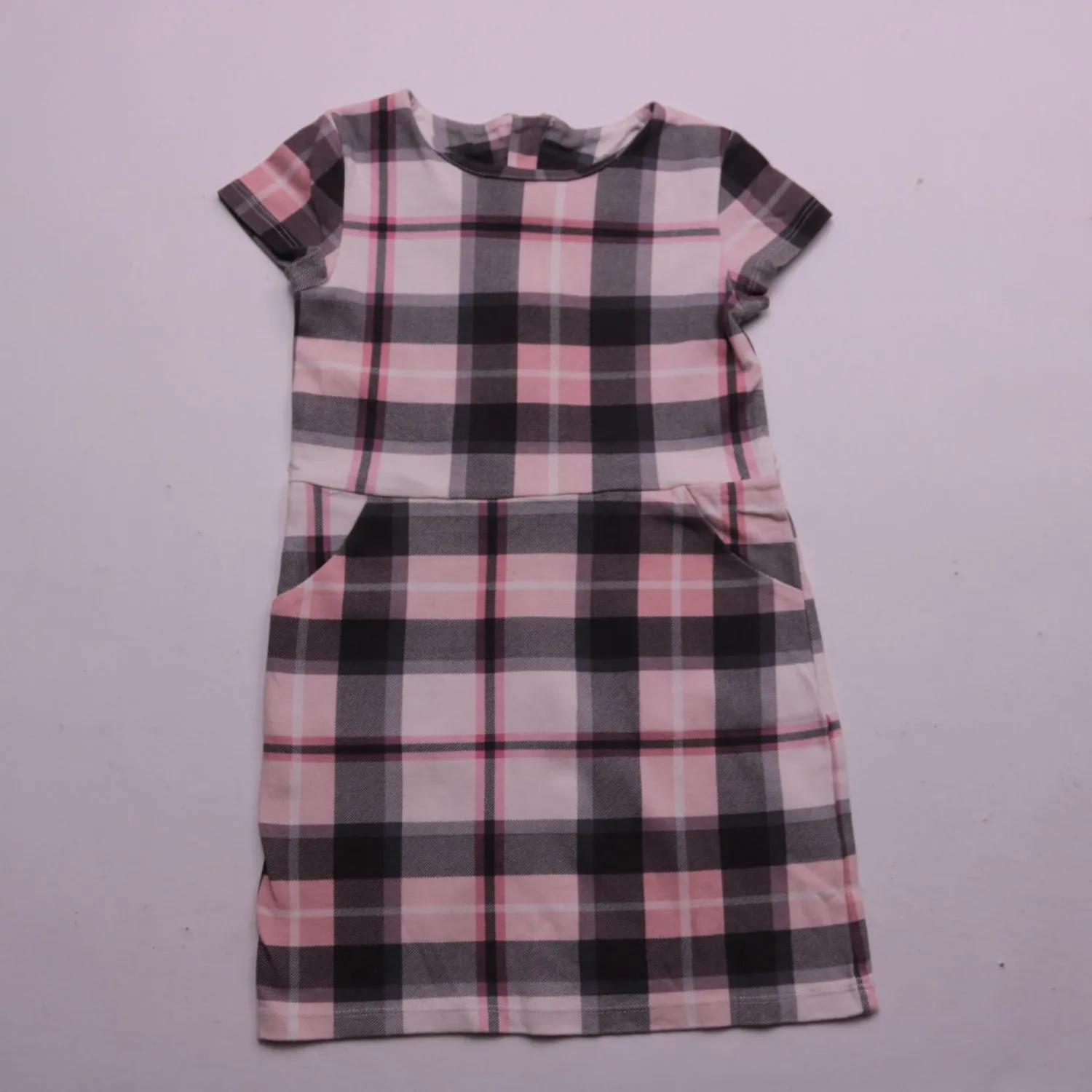 Розово-серое платье H&M в клетку, размер 110 см (5 лет)