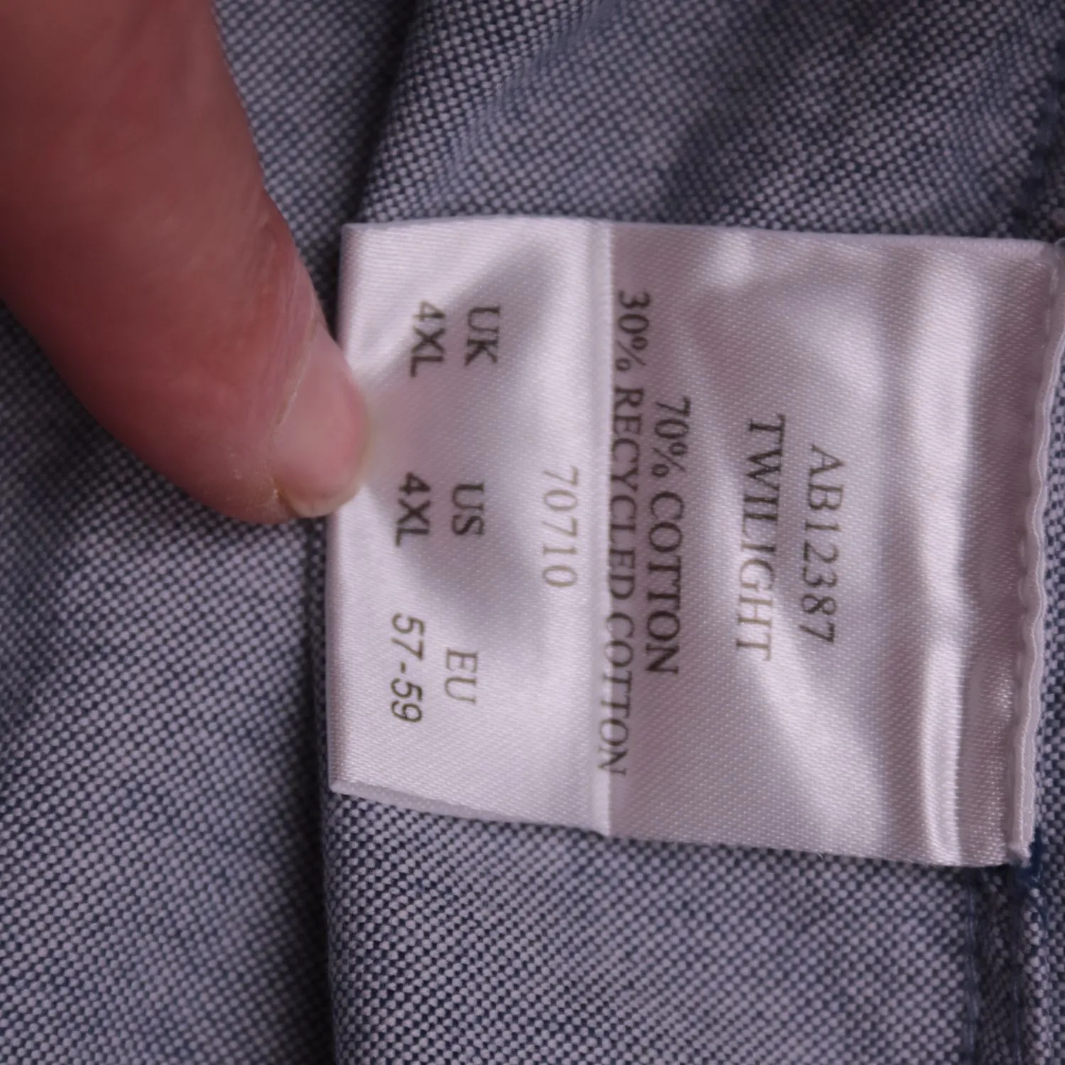 Серо-голубая рубашка Cotton Traders с коротким рукавом, размер 62 (4XL)