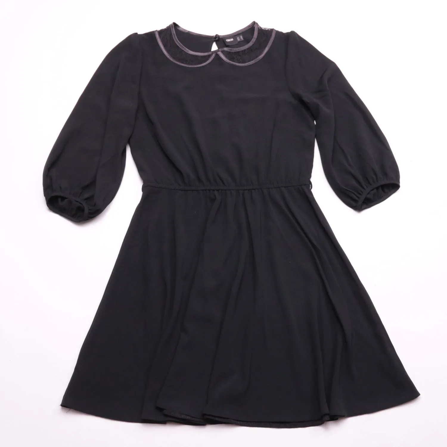 Чёрное платье ASOS с кружевным воротником, размер 44 (S/M)