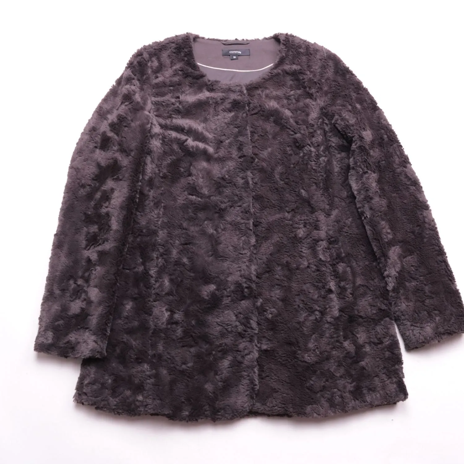 Коричневая шуба comma из искусственного меха, размер 44 (S/M)