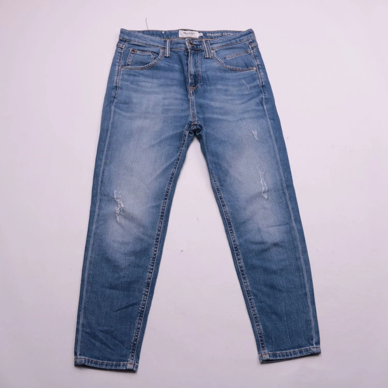 Синие джинсы Marc O’Polo DENIM с потёртостями, размер 46 (S)
