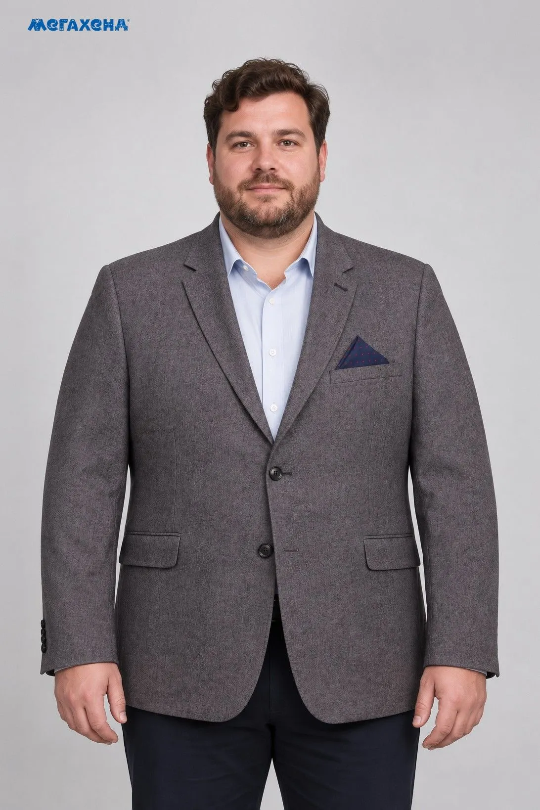 Серый пиджак Burton Menswear London с платком, размер 54 (XL)