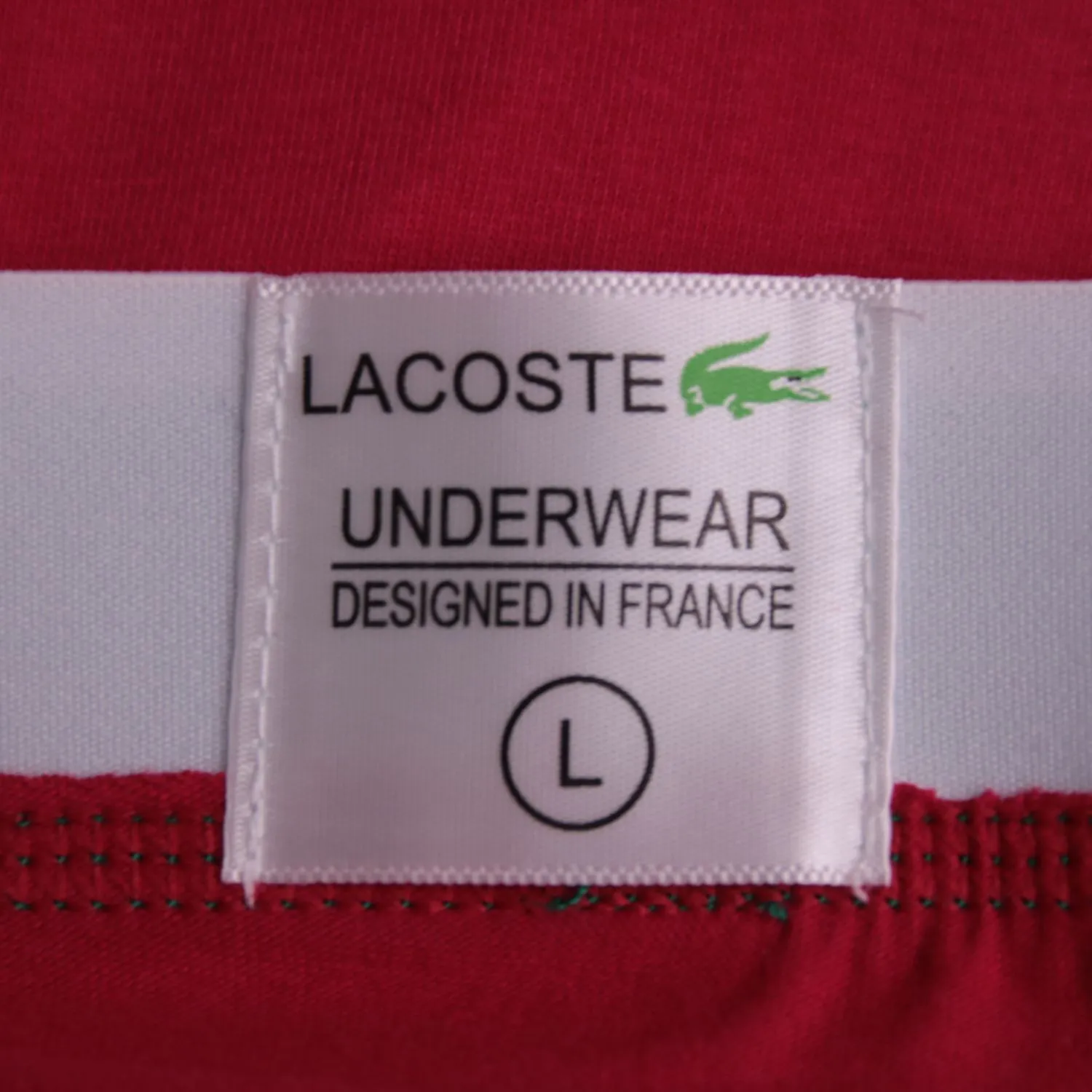 Красные мужские трусы Lacoste с широкой резинкой, размер 50 (L)