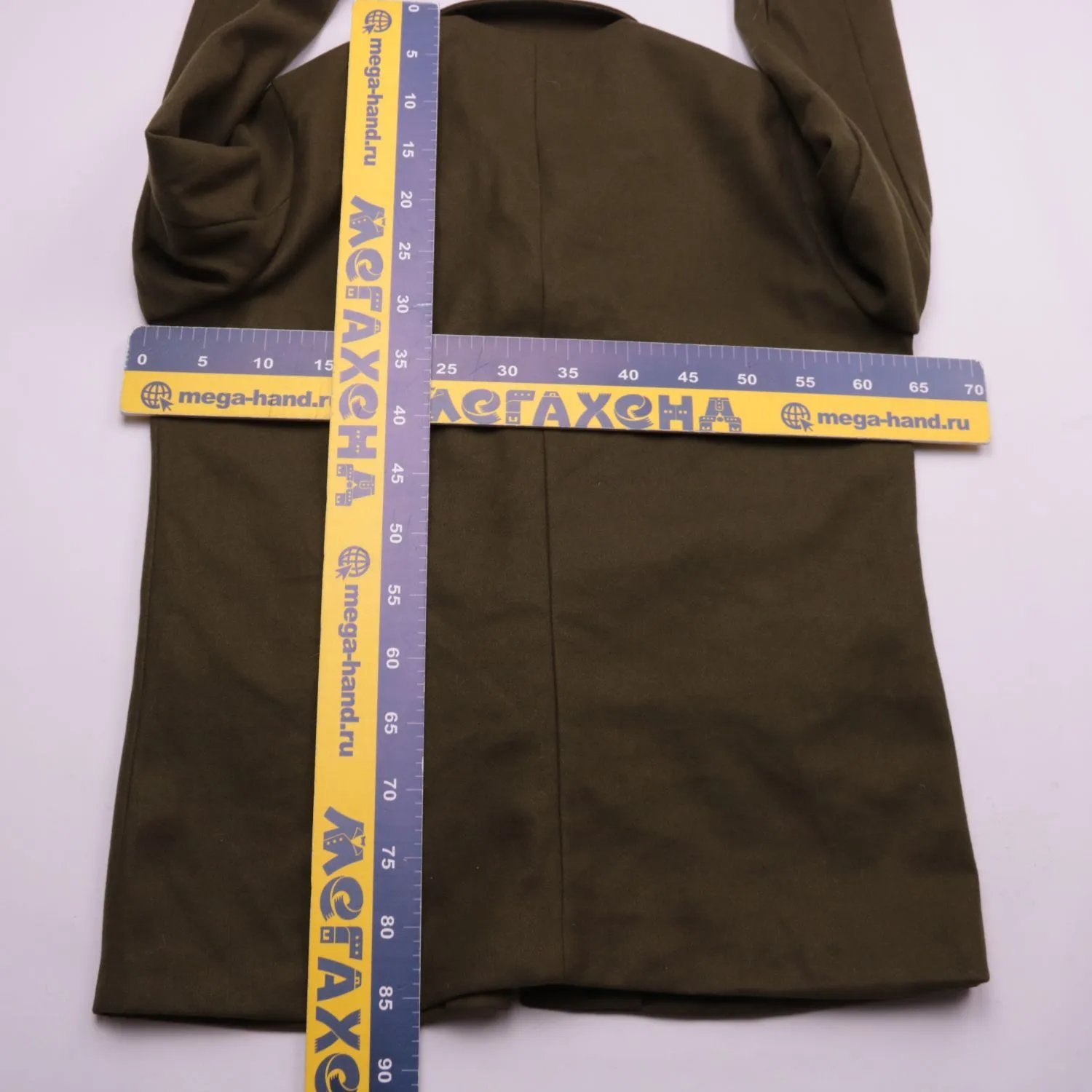 Мужское пальто хаки прямого кроя, размер 54 (XL)