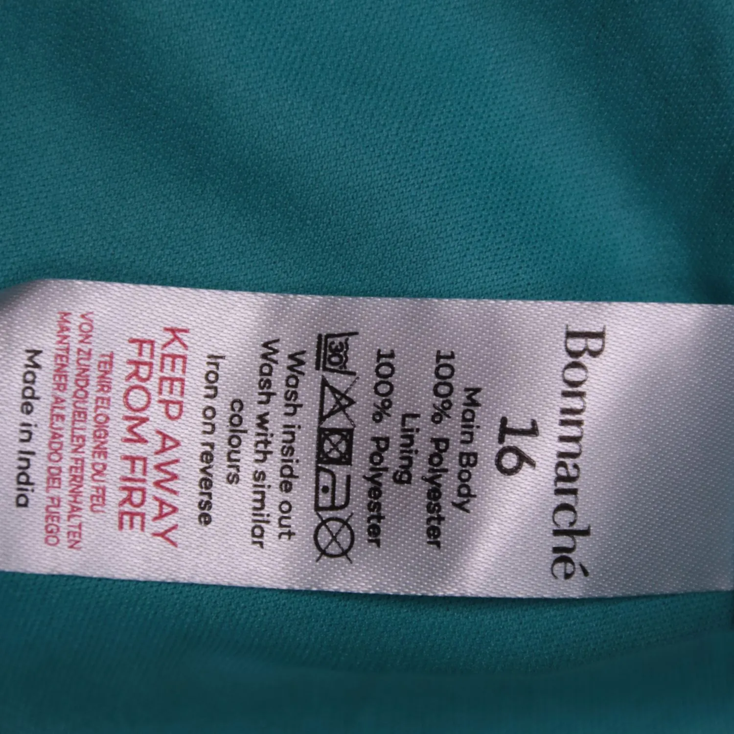 Бирюзово-синяя блузка Bonmarché с геометрическим принтом, размер 50 (L/XL)