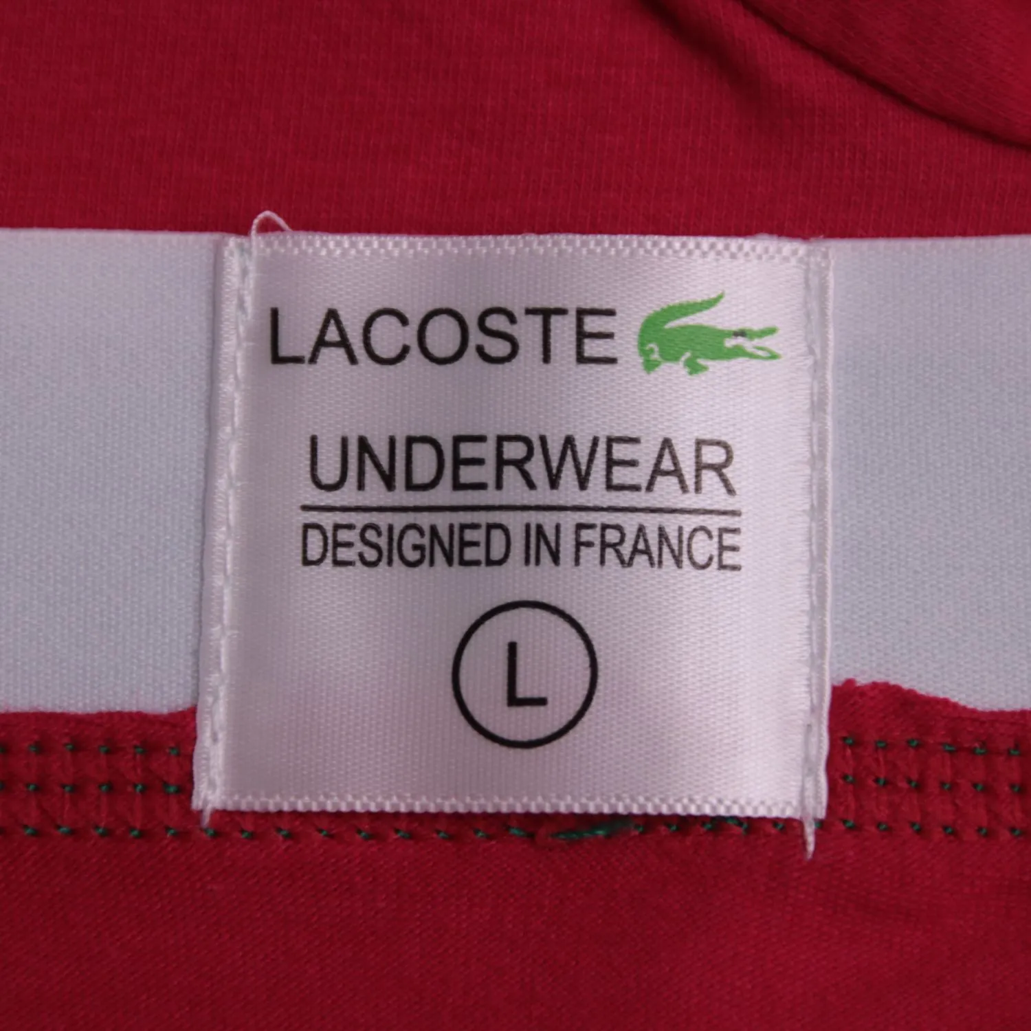 Красные трусы-боксеры LACOSTE с контрастным поясом, размер 50 (L)